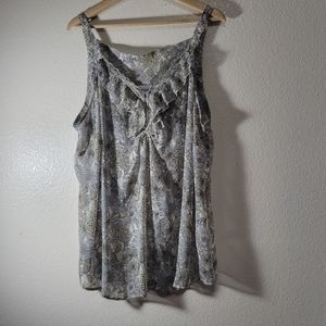 Avenue Ruffles Tank Top Floral Print